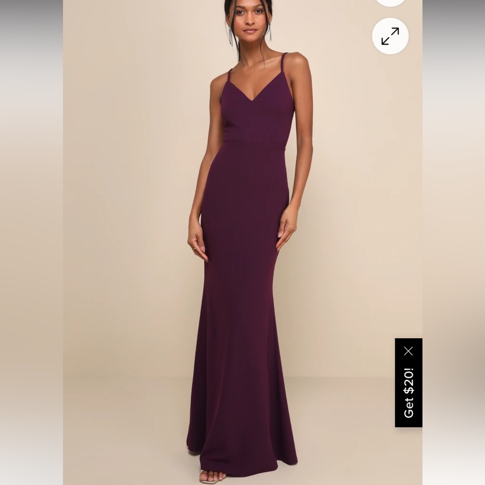 Lulus purple backless mermaid dress